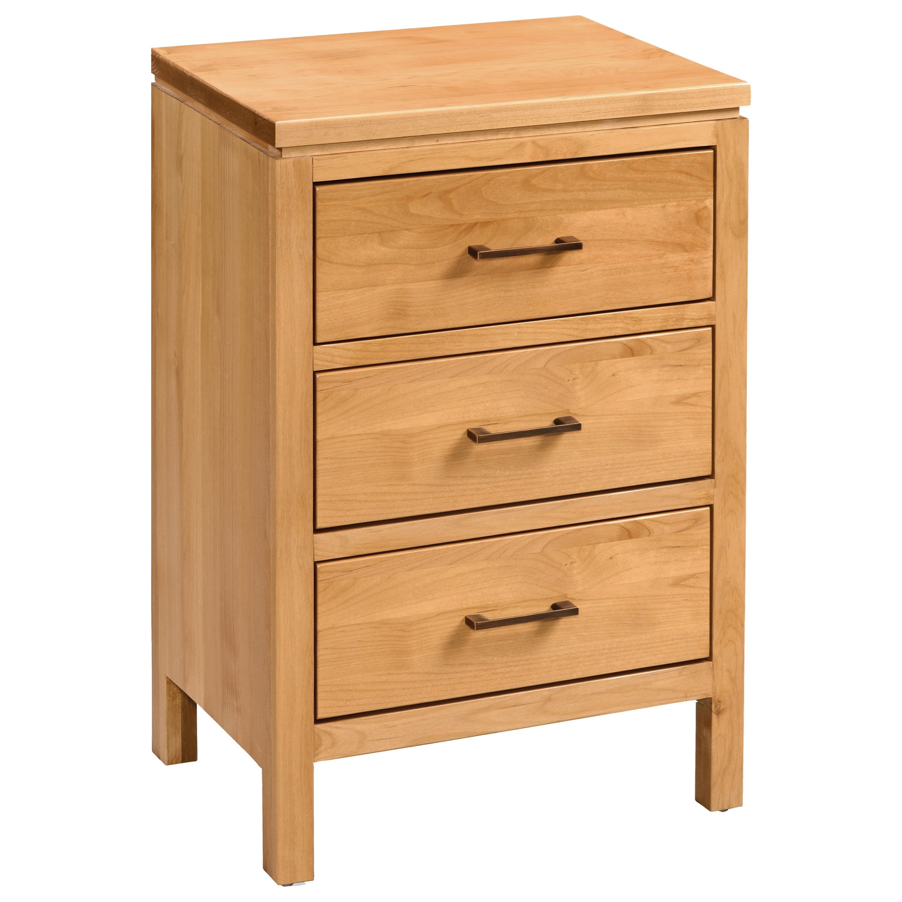 Archbold Furniture 2 West 3 Drawer Night Stand with Oil Rubbed Handle